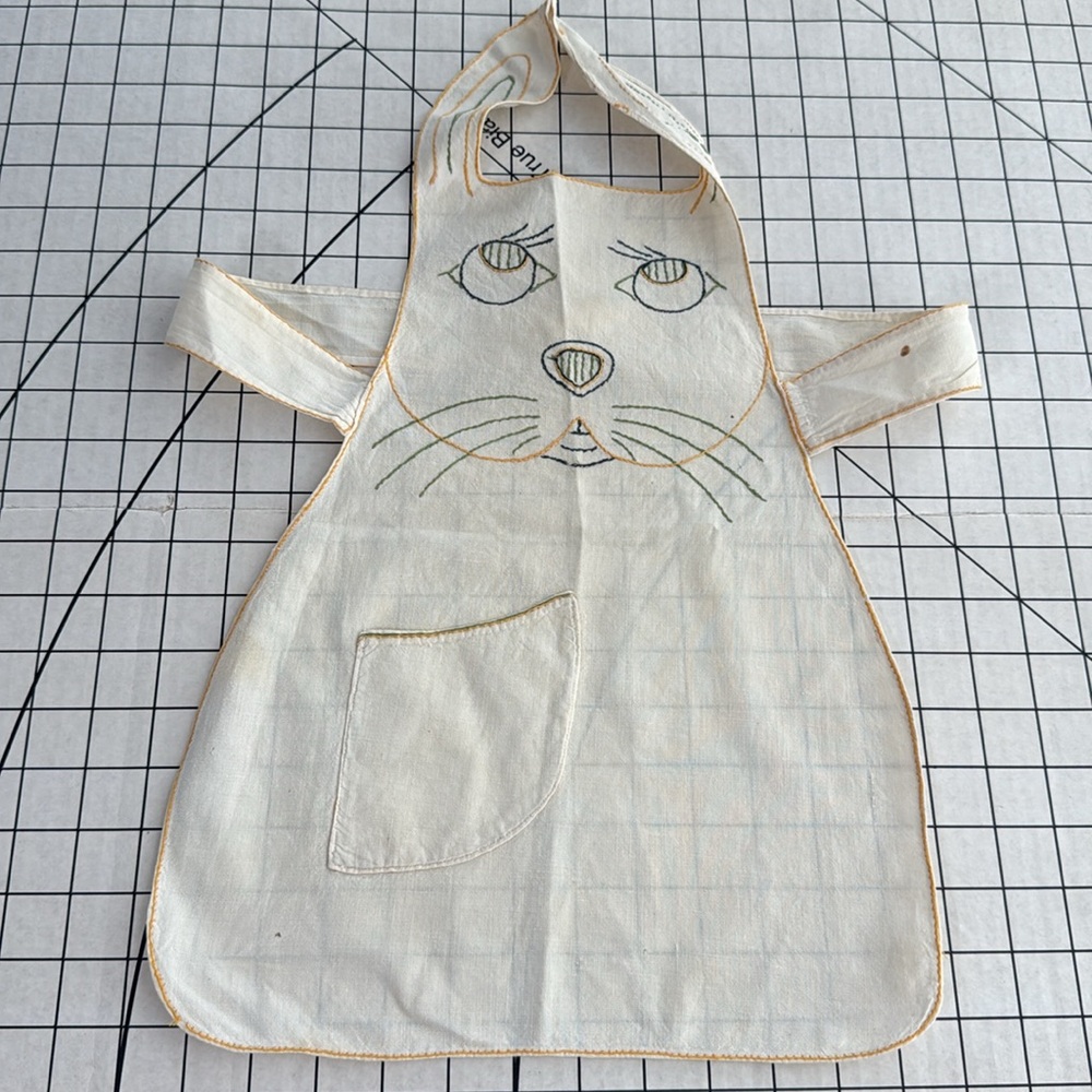 Vintage Embroidered Child's Rabbit Apron
